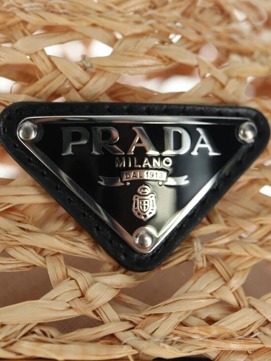 PRADA Hat Raffia S Beige 1HC225 Auth BAZ670M main image 9